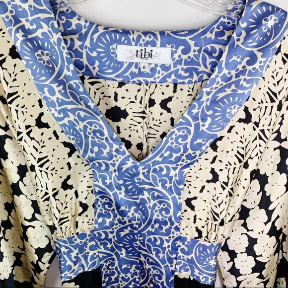 Tibi Silk Kimono Floral Midi Dress G11 - Picture 4 of 8